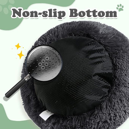 JOLLYVOGUE Dog Beds, Calming Small Dog Bed, Anti-Anxiety Dog Bed for Small Dogs, Fluffy Donut Dog Bed, Cozy Dog Cat Cushion Bed for Small Medium Dogs and Cats (20")