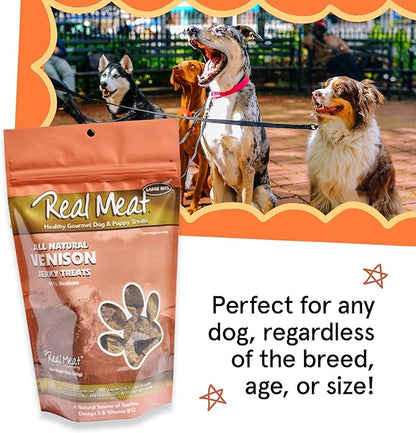 Real Meat Dog Treats - Two 12oz Bag of Bite-Sized Air-Dried Venison Jerky for Dogs - Grain-Free Jerky Dog Treats Made up of 95% Human-Grade, Free-Range, Grass Fed Venison - All-Natural Dog Treats