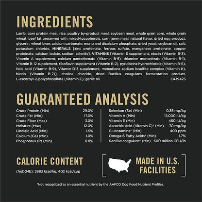 Purina Pro Plan Small Breed Dry Dog Food Shredded Blend Lamb and Rice Formula with Guaranteed Live Probiotics - 18 lb. Bag