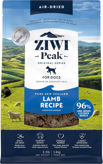 ZIWI Peak Air-Dried Dog Food  Lamb - All Natural, High Protein, Grain Free, Limited Ingredient w/ Superfoods (35.2oz)