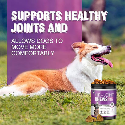 Glucosamine for Dogs 200pcs Joint Support Supplement Dog Hip and Joint Chondroitin Chews Treats with MSM Hemp Dog Joint Pain Relief Mobility Supplements Bacon Flavor Fit All Large Small Medium Breed
