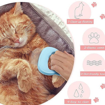 2 Pcs Cat Combs, Soft Fine Teeth Cat Hair Comb Pet Massage Comb, Short Long Hair Removal Massage Cat Shell Comb, Dog Cat Deshedding Brush Grooming Comb for Shedding Matted Fur, Knots & Tangles (blue)