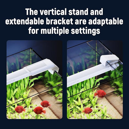 Aquarium Light,Fish More Red Water is Not,Specific Full Spectrum Fish Tank Light,Comes with Two Mounting Brackets, Timing Function, Memory Feature, Adjustable Brightness, IP68 (10IN)