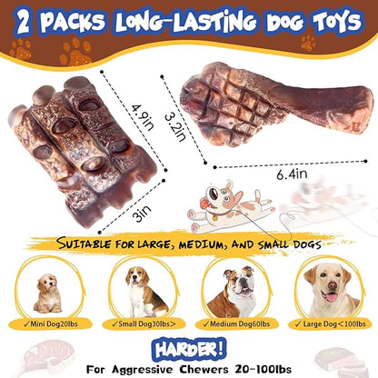 Dog Chew Toys for Aggressive Chewersï¼2 Pack Indestructible Dog Toy for Large Breed- Tough Nylon Teething Bone Toy to Keep Them Busy