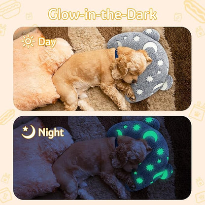 Dog Calming Pillow Dog Pillow, Soft Dog Neck Pillow Glow in The Dark Anxiety Relief U-Shaped Pet Pillow for Dogs Sleep, Pet Calming Toy Dog Bed Pillow for Joint Relief Sleeping Improve