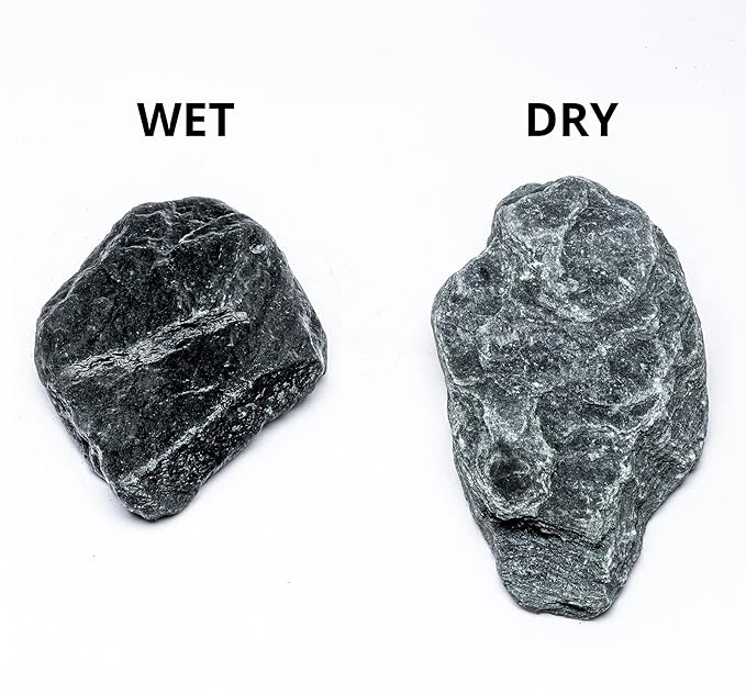 Natural Slate Stone for Aquariums, Fish Tanks, Terrariums, Aquascaping and Amphibian Enclosures, Mix of Large and Medium Size Rocks - by SubstateSource (10 Pounds, Black River)