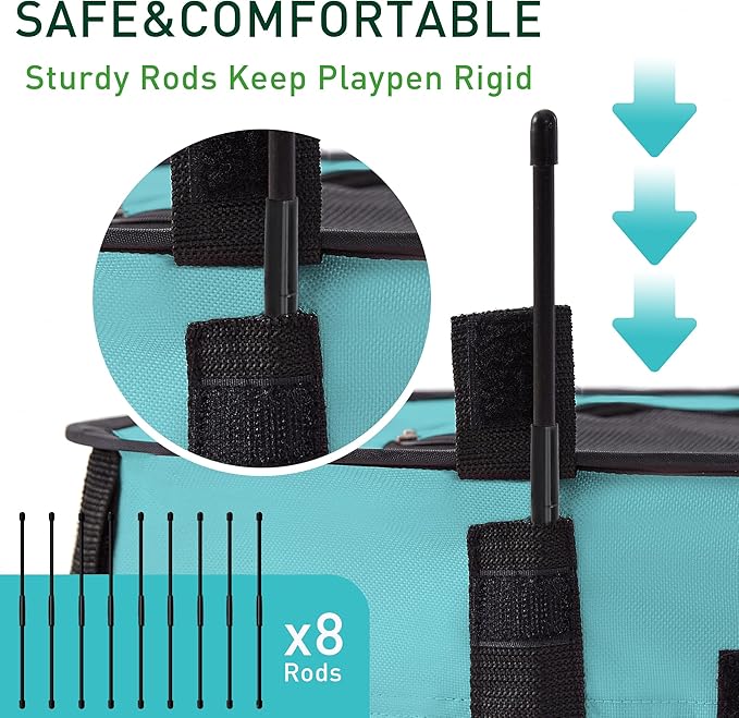 Love's cabin Pet Puppy Dog Playpen, Large Dog Tent Crates Cage Indoor/Outdoor, Portable Exercise Playpen for Dog and Cat, Foldable Pop Up Dog Kennel Playpen with Carring Case (L, Green)