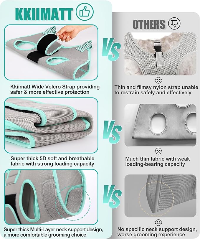 Dog Grooming Hammock Harness, Small Dog Groming Sling, Gray Dog Hanging Harness for Nail Trimming,Dog Nail Clipping Hanger Restraint Holder