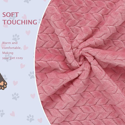 BVAGSS 6 Pack Small Dog Blanket, Super Soft Warm Pet Cover Blankets, Wheat Ears Print Puppy Fleece Flannel Blanket for Small Medium Dogs and Cats MW003