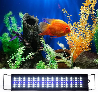 REPTI ZOO Reptile Aquarium Terrarium LED Light Ultra-thin Day and Night Light for Reptiles Aquarium Light, 3-Color Modes LED Light Hood 15W for 18 inch or Larger Terrariums for Reptile Plant Fish Tank