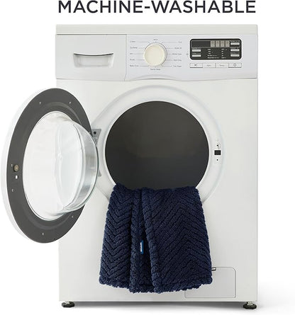 Bedsure Dog Blanket for Large Dogs Washable - Soft Fluffy Puppy Blanket for Bed with Premium 300GSM Coral Fleece, Cozy Calming Cat Blankets for Indoor Cats, Fuzzy Pet Blanket for Couch, Navy, 60x80IN