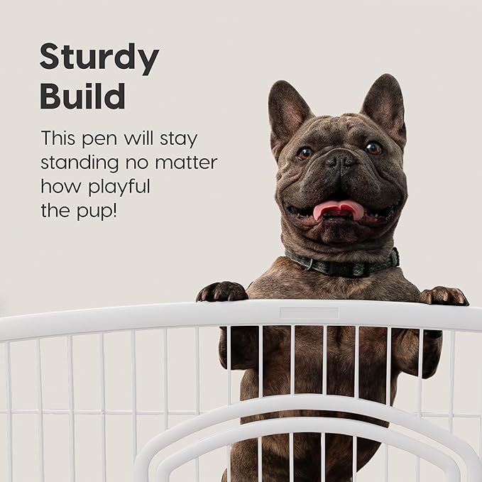 IRIS USA Puppy Playpen Dog Playpen Fence Enclosure with Dog Gate Door - Indoor Pet Playpen - 4 or 8 Panel