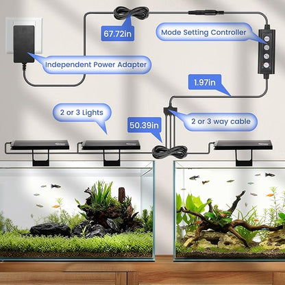 hygger Clip On Aquarium LED Light with Multi-Channel Controller, Fish Tank Light 24/7 Lighting Sunrise-Daylight-Moonlight and DIY Mode, Adjustable Timer/Brightness Light 7 Colors for Freshwater (2)