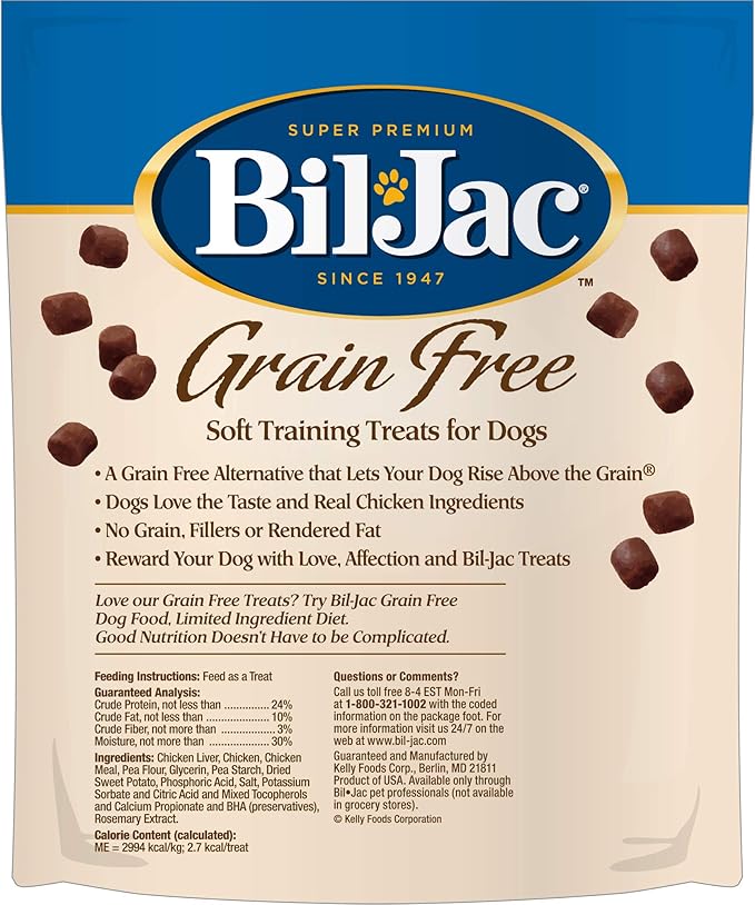 Bil-Jac 319010 Grain Free Soft Chicken Training Treat, Multicolor