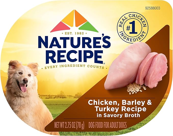 Nature's Recipe Wet Dog Food, Chicken & Turkey in Broth Recipe, 2.75 Ounce Cup (Pack of 12)