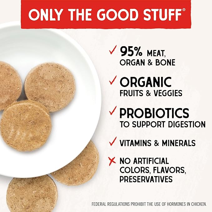 Stella & Chewy's Freeze Dried Raw Dinner Patties  Grain Free Dog Food, Protein Rich Chewy_ Chicken Recipe  5.5 oz Bag