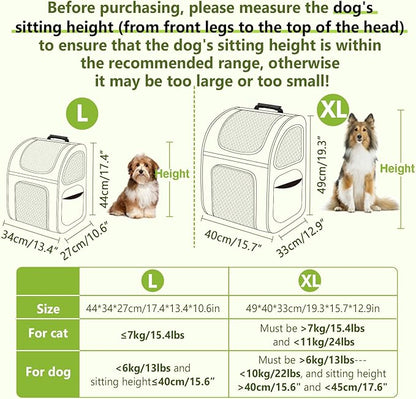 Pecute Cat Backpack, Adult Cat Backpackswith Breathable Mesh, Collapsible Small Dog Backpack, Pet Backpack with Multi-Pockets, Great for Travel Hiking Camping (Gray)