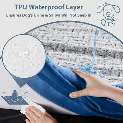 WNPETHOME Washable Dog Beds Large Sized Dog, XXXXL Dog Bed, Orthopedic Dog Sofa Bed with Removable & Waterproof Cover, Extra Large Dog Bed with Bolster Sides for Sleeping, Giant Dog Bed with Sides