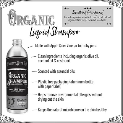 Activated Charcoal Liquid Shampoo for Dogs | Blood Orange Patchuili | Odor Eliminating | Deep Cleaning Shampoo