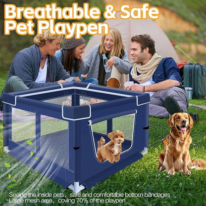 42 Inches Dog Playpensï¼_uppy Playpen with Gate for Puppies or Small Dogs, Dog Fence Pet Playpen for Indoor & Outdoor
