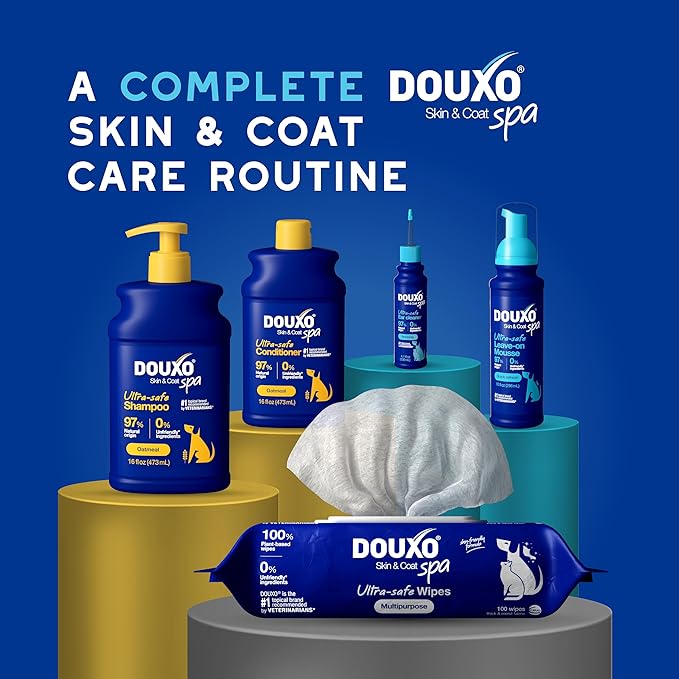 DOUXO® Skin & Coat SPA - Ultra-Safe Quick Refresh Leave-on Mousse for Dogs, 10 fl oz, Safely Cleans and Refreshes The Coat, Leaves The Coat Soft, Radiant and Smelling Great, Skin-Friendly Formula