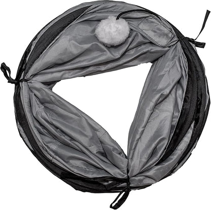 PetLike Cat Tunnel for Indoor Cats Collapsible Pop-up Pet Tube Peek Hole Hideaway Play Toys for Cats with Ball