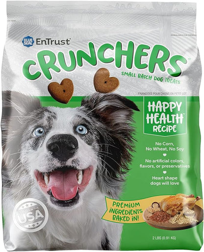 Blue Seal Kent Entrust Crunchers - Small Dog Treats, Happy Health Recipe - Crunchy Oven Baked Biscuits with Premium Ingredients, Nutritious Snack, Ideal for Training - Made in USA, 2-Pound Bag