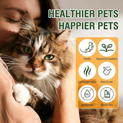 Soft Pet Eye Wipes with Aloe Vera Extract, Gentle Cleansing for Dogs & Cats - Multi-Use for Eyes, Paws, Ears & Chin Care, PH Balanced for Sensitive Skin (200 PCS)