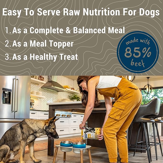 MONTANA DOG FOOD CO. Freeze-Dried Raw Beef Recipe Dog Food – Grain-Free, High-Protein Meal or Topper, Made in USA with USA Ingredients -16 oz Bag