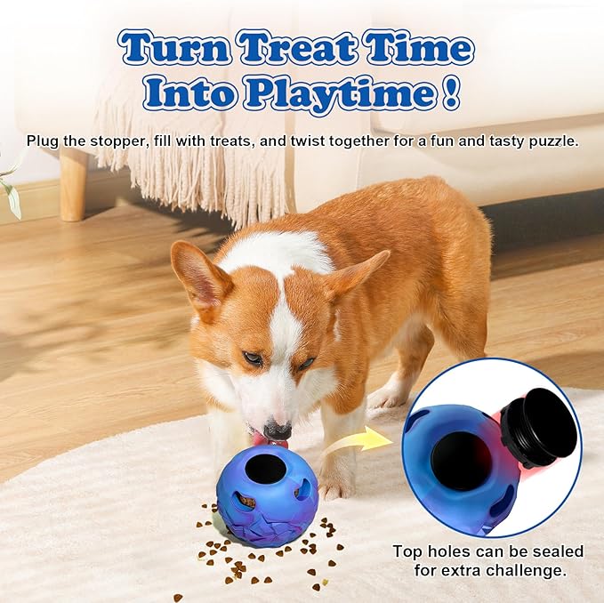 5-in-1 Dog Enrichment Toy  Bite & Brush Freeze Ball, Large Dog Toys, Interactive Chew Toy for Large Aggressive Chewers (25-85 lbs), Freezable Bone for Dogs, Homemade Treat Dispenser, Easy to Clean