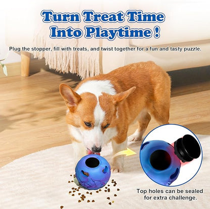 5-in-1 Dog Enrichment Toy  Bite & Brush Freeze Ball, Large Dog Toys, Interactive Chew Toy for Large Aggressive Chewers (25-85 lbs), Freezable Bone for Dogs, Homemade Treat Dispenser, Easy to Clean