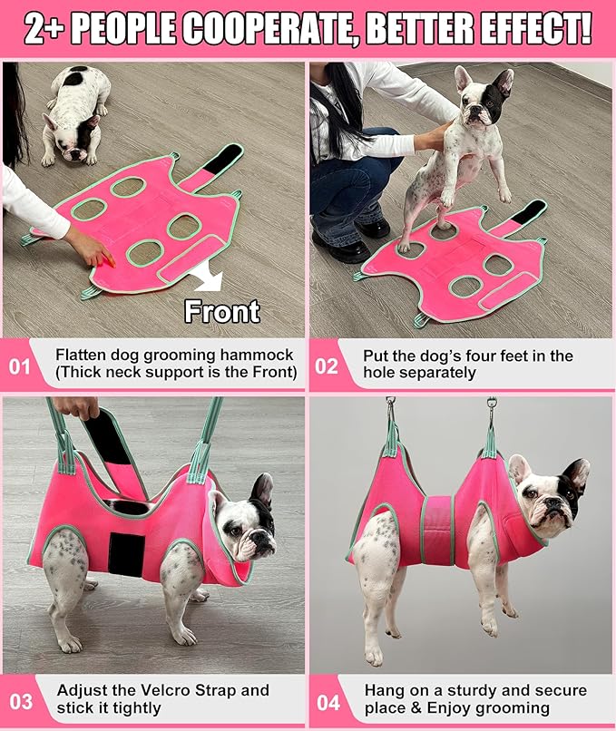 Dog Grooming Hammock, Medium Dog Hanging Harness Holder, Nail Clipping Hammock for Claw Care