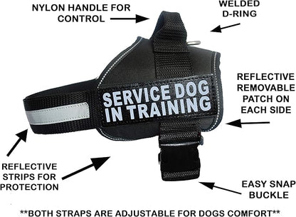 Doggie Stylz Service Dog in Training Harness with Removable Saddle Bag Backpack Harness Carrier Traveling Bag. 2 Patches. Please Measure Dog Before Ordering
