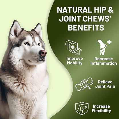 Noble Beast Dog Joint Supplement - Hip and Joint Care for Dogs - All Natural - Soft Chews with Glucosamine, Chondroitin, MSM & Hemp for Dog Joint Relief - Chicken Flavor  120 Count