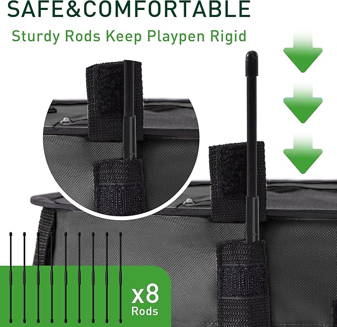 Love's cabin Pet Puppy Dog Playpen, Medium Dog Tent Crates Cage Indoor/Outdoor, Portable Exercise Playpen for Dog and Cat, Foldable Pop Up Dog Kennel Playpen with Carring Case (M, Grey)