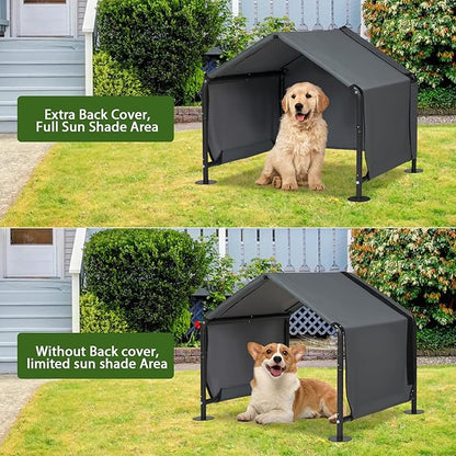 Dog Shades for Outside - Outdoor Dog Kennel for Small Dogs, 29.53_25.59_25.59 Outdoor Sun Rain Canopy Pet House, Waterproof Pet Canopy Shelter for Small Animals with Ground Nails