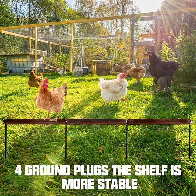 2 PCS Chicken Toys,Extra Long Chicken Perch Toys,Woodern Chickens Roosts and Perches Stand Training Perch for Poultry Rooster Chicks Large Bird Chicks Parrot, 44.88 Long (Antique Color)