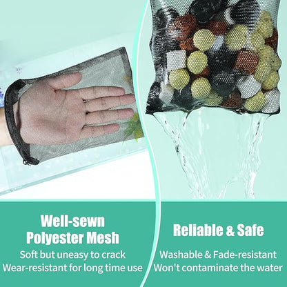 AQUANEAT 10pcs Aquarium Filter Media Bags, Fish Tank Coarse Mesh Bags with Plastic Zipper for Activated Carbon(5.5" x 8")