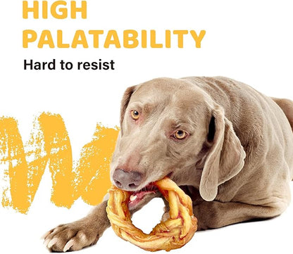 iPaw Turkey Tendon for Dogs 40 Pcs Bulk Pack, Ingredient Sourced from USA, Hypoallergenic, All Natural Human Grade Puppy Chew, Dog Treats for Signature Series, Rawhide Alternative, Ring (Small)