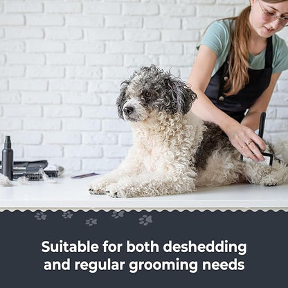 Doodle Me This | Slicker Brush for Dogs. Ergonomic black brush with extra-long stainless steel pins, easy for dematting, detangling, Groom Like a Pro at Home dog brush for shedding.