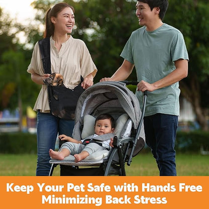 MABOZOO Mesh Pet Sling Carrier for Small Dogs, Breathable Dog Carrier Sling Cat Sling, Front Facing Puppy Pouch Travel Safe Sling Bag for Small & Medium Dogs, Cats, Pets