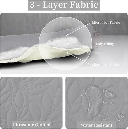 Easy-Going Waterproof Dog Bed Cover Reversible Leak Proof Pet Blanket Replacement Mat for Furniture Washable Couch Cover Sofa Cover for Dogs Cat(40x50 Inch, Light Gray/Ivory)