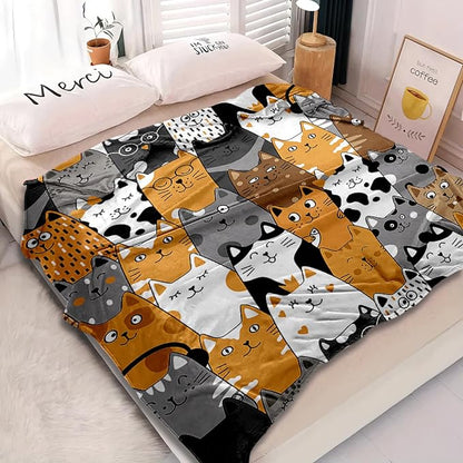 Cat Blanket, Cats Gifts for Girls Women, Cat Gift for Cats Lovers, Birthday Gifts Decor Throw Blanket 50"x60"