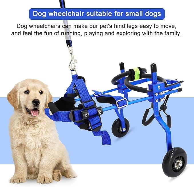 Adjustable Dog Wheelchair for Back Legsï¼_et/Doggie Doggy Wheelchairs with Disabled Hind Legs Walking (XS-Blue)