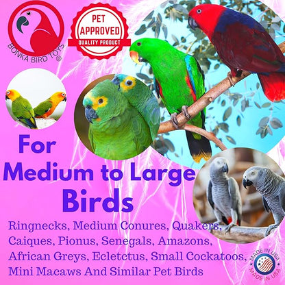 Bonka Bird Toys 1730 Foraging Heart Medium - 9” x 6” - for Conures, Cockatiels, Parakeets, and Similar Breeds