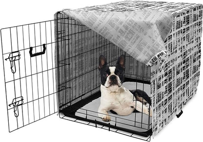 Ambesonne Black and White Dog Crate Cover, Watercolor Stained Pattern Tie Dye Digital Print Shibori Inspired Hippie, Easy to Use Pet Kennel Cover for Small Dogs Puppies Kittens, 22 Inch, White Black