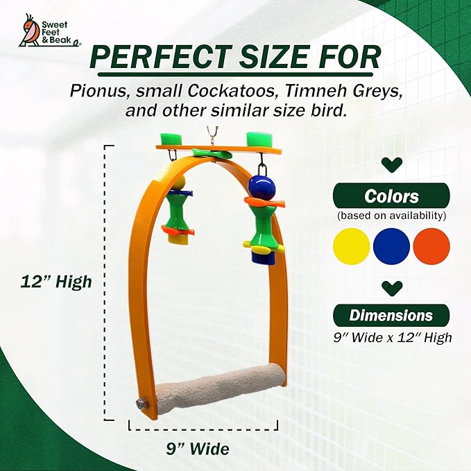 Medium Whirly Bird - Perfect Cage Toy Stimulates Visual and Physical Activity - Safe, Non-Toxic, Cage Accessories for Medium Birds