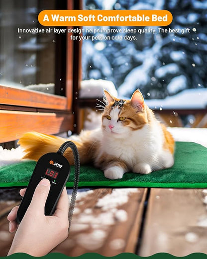 Pet Heating Pad with APP Temperature Adjustment Dog Heating Pad Anti-bite Puppy Heating Pad with Timer Cat Heating Pad Indoor Waterproof Pet Warming Pad Electric Heated Bed Mat Dog