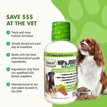 LIQUID-VET K9 Hip & Joint Formula, Bacon Flavor, 16oz
