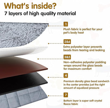 BALAPET Fluffy Weighted Blanket for Dogs, 7 Layers Soft Faux Fur Blanket for Pets Separation Anxiety,Relaxation and Calming,Perfect for Thunderstorm Firework Car Travel and Camping,Machine Washable(S)